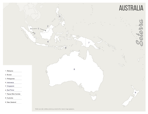 Australia Surrounding Countries Printables Seterra