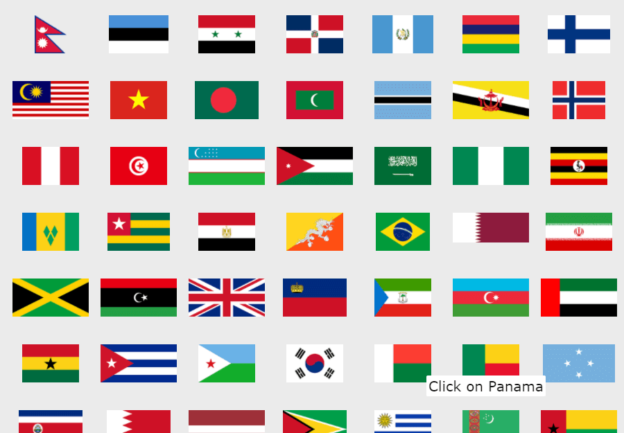 Quiz de Bandeiras de países