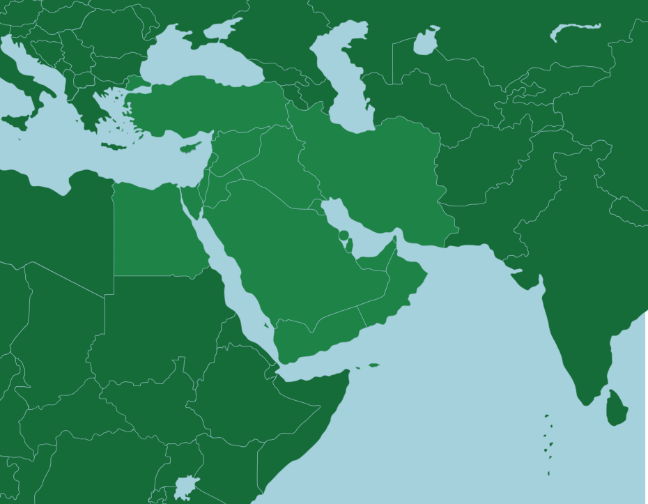 blank map of europe and middle east