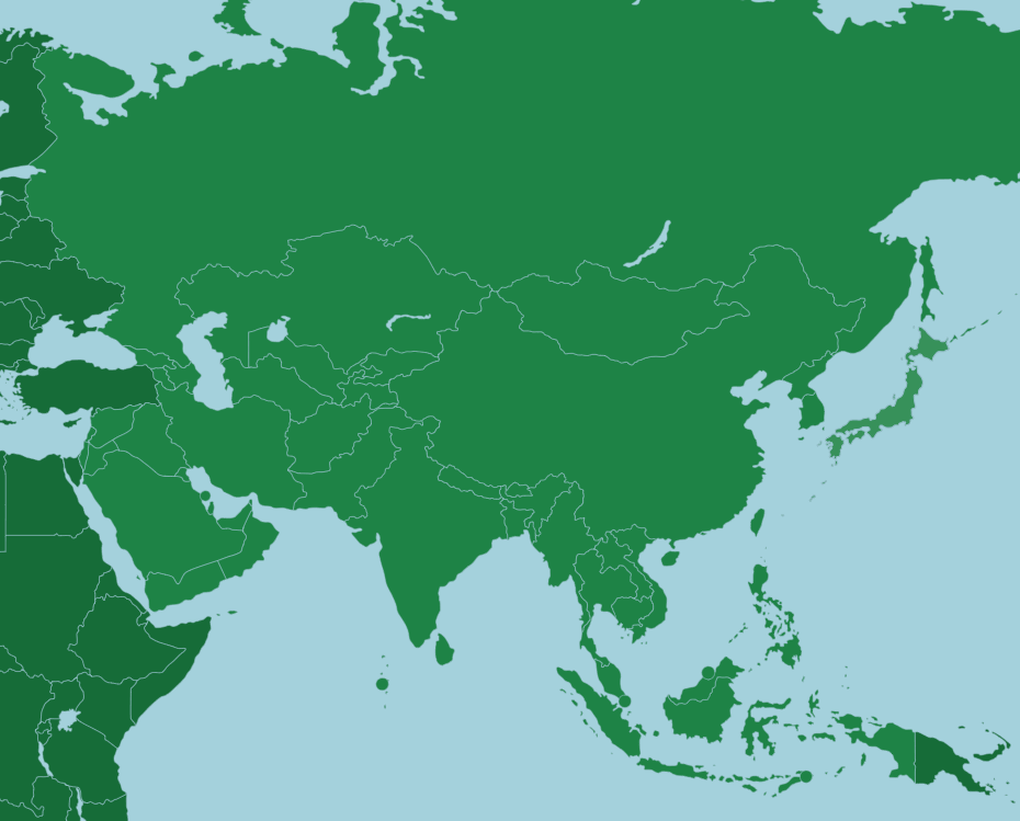 asian countries list map