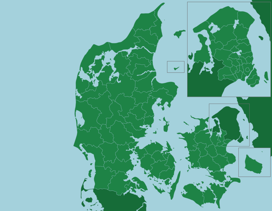 Denmark: Municipalities - Map Quiz Game - Seterra