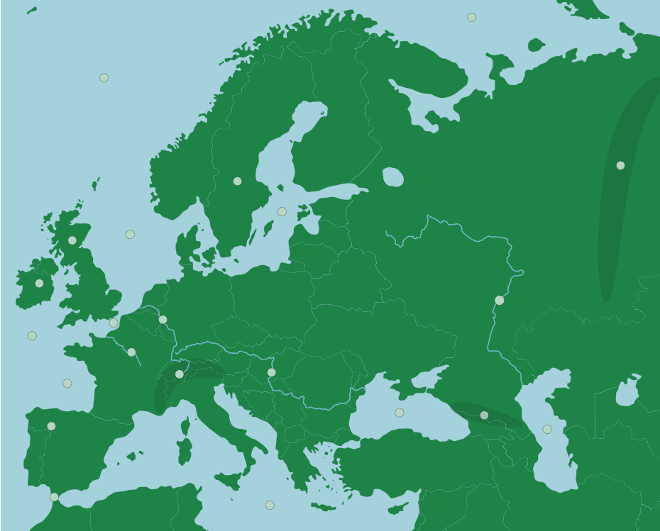 Mapa da Escandinávia, Países Bálticos e Grã Bretanha