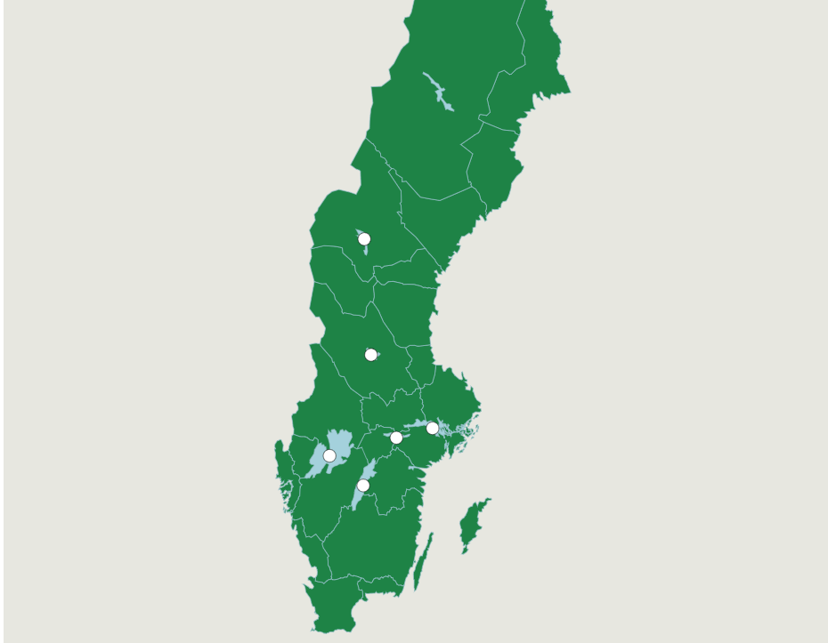 Sverige: Sjöar - Geografispel - Seterra