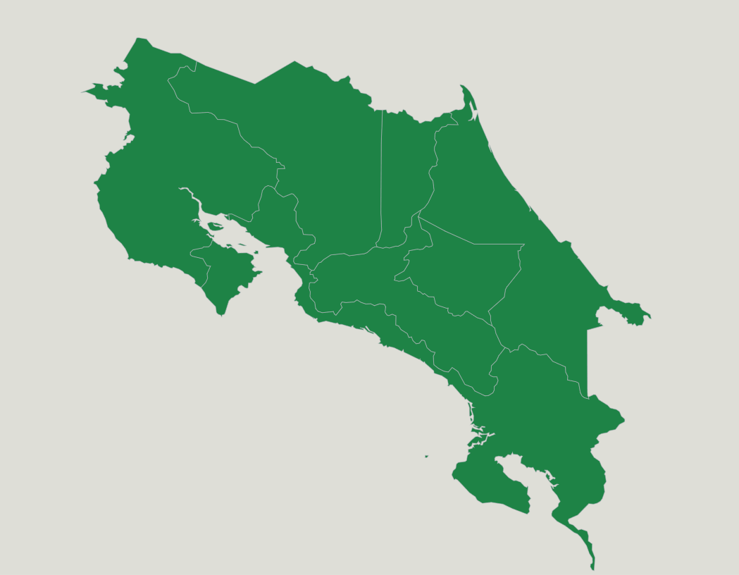 Costa Rica Provincias Juego De Mapas Seterra 1835