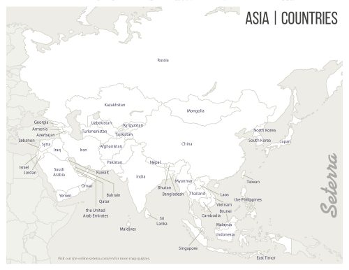 labeled map of asia