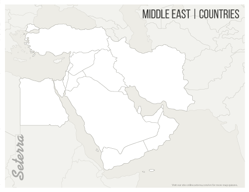blank map of middle east with physical features