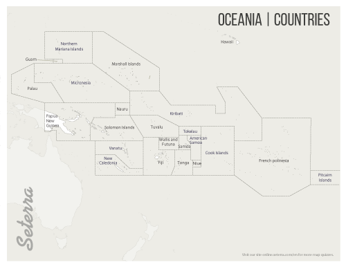 Oceania Countries And Territories Printables Seterra   Oceania Countries Labeled 